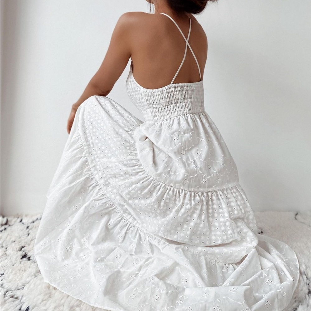 Zara embroidery openwork dress bloggers fav - Picture 6 of 16
